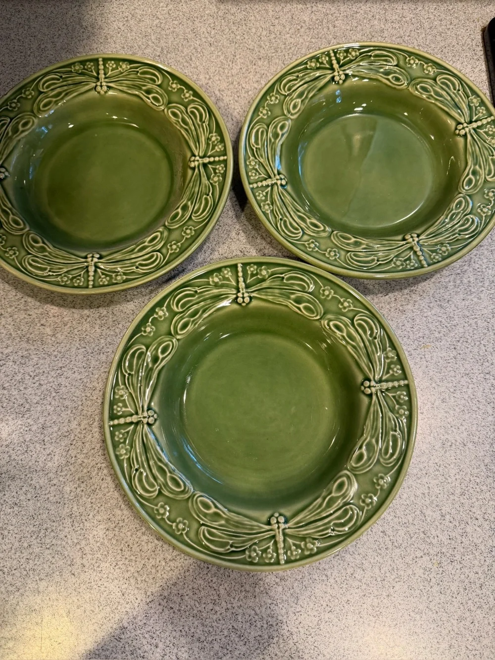 Vtg Bordello Pinheiro Ceramic Embossed Rim Soup Bowls- Set of 3